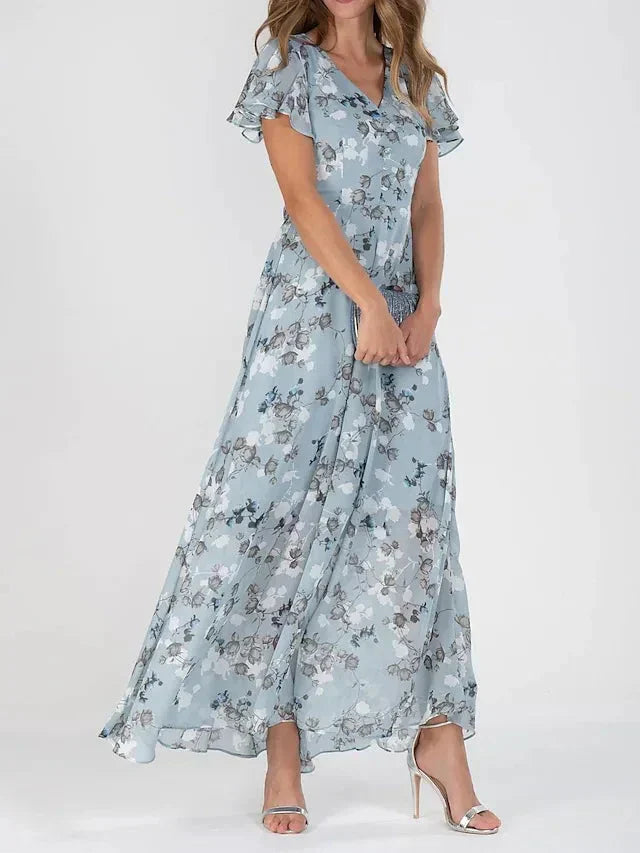 Clara | Floral Chiffon Occasion Maxi Dress