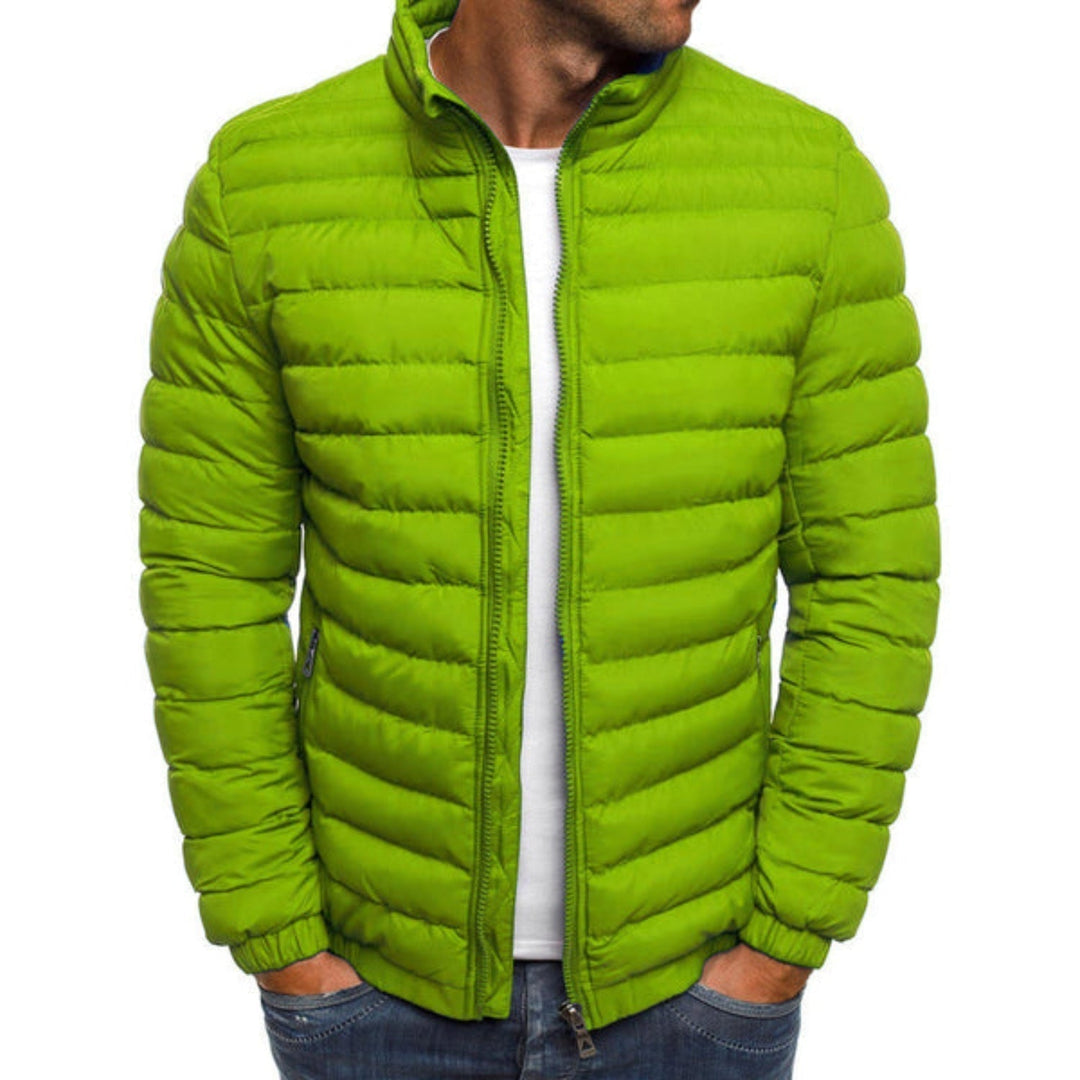 Men's Lightweight Puffer Jacket with Zip Front