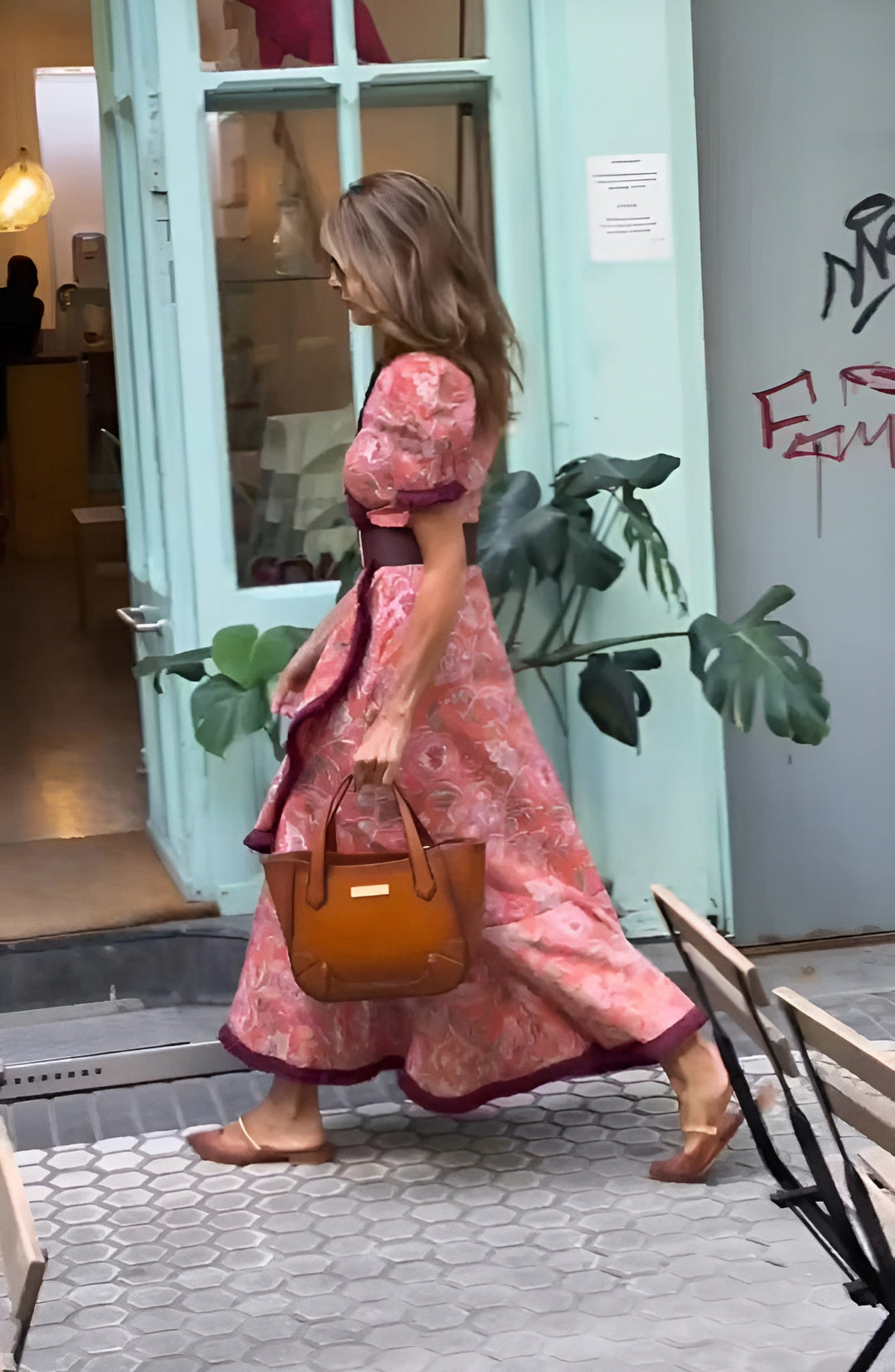 Estelle | Floral Puff Sleeve V Neck Maxi Dress