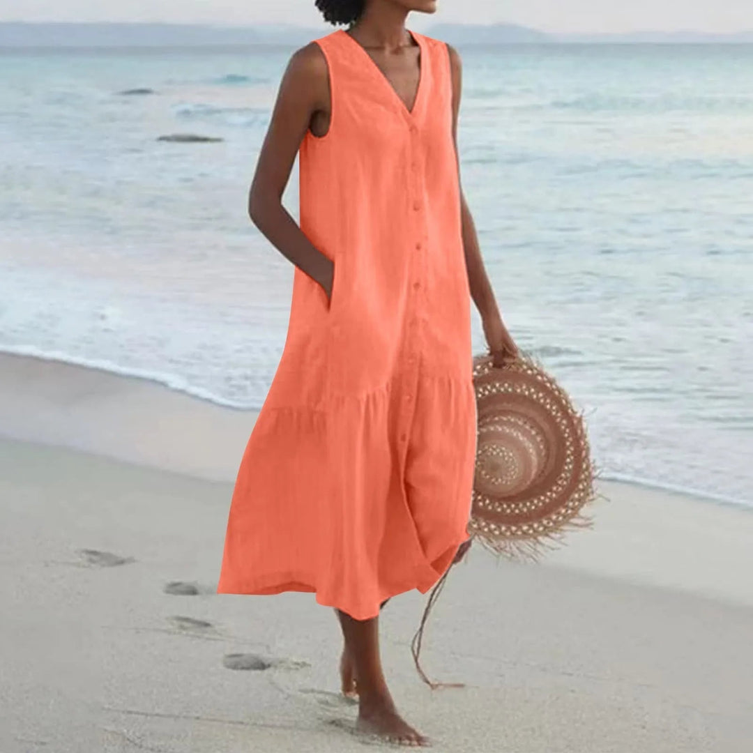 Women's Sleeveless Summer Midi Dress