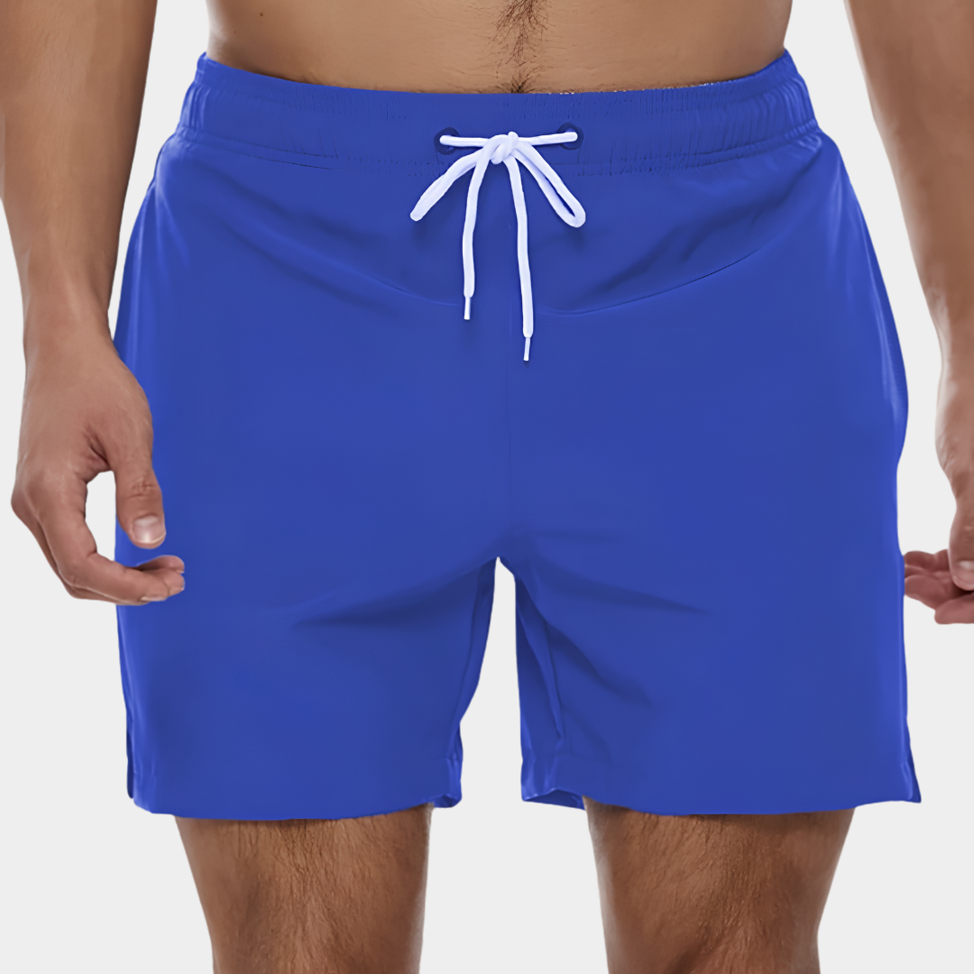 Men's Drawstring Board Shorts with Side Pockets