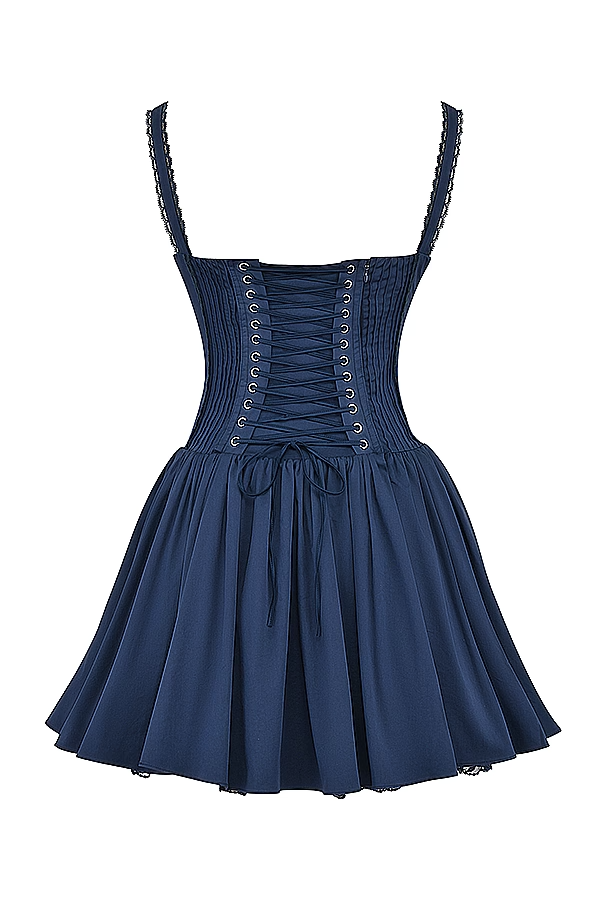 Rosalie | Corset Lace Trim Mini Dress
