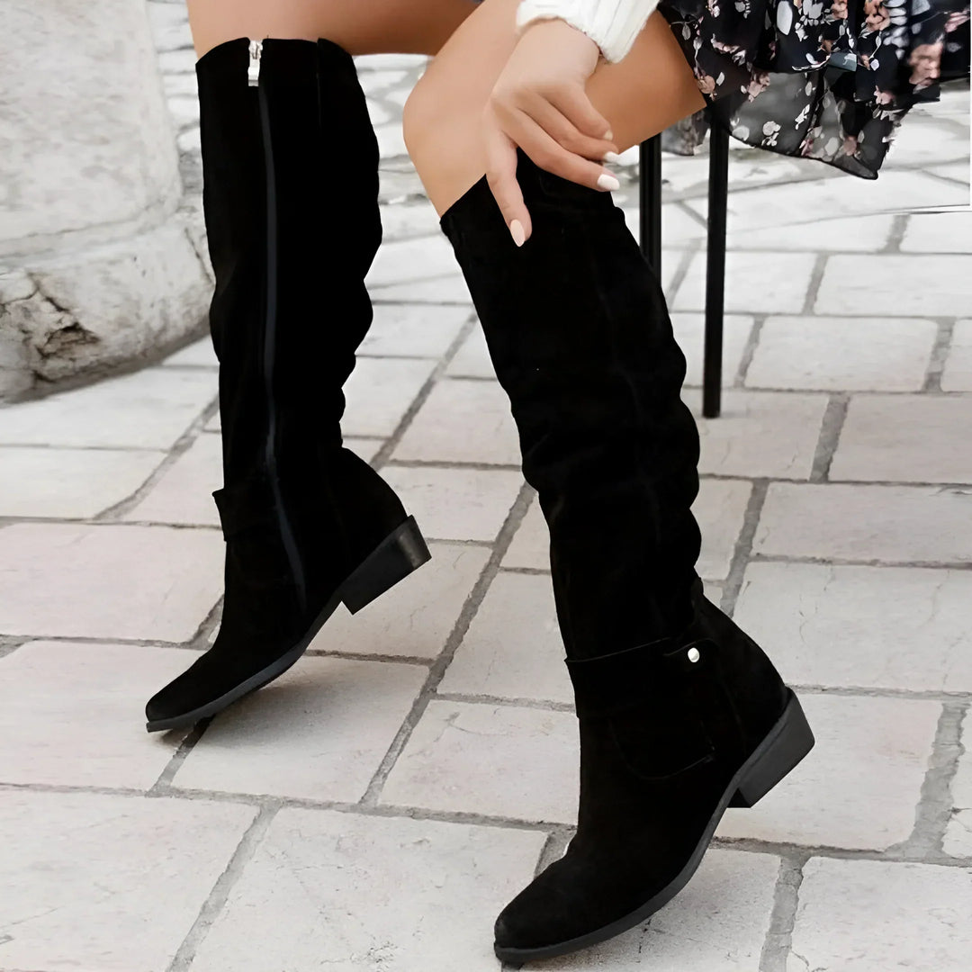 Casual Suede Knee High Boots