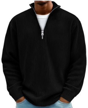 Men's Ribbed Quarter Zip Sweatshirt