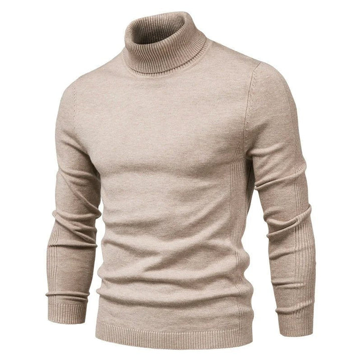 Men's Slim Fit Knit Roll Neck Jumper with Ribbed Cuffs