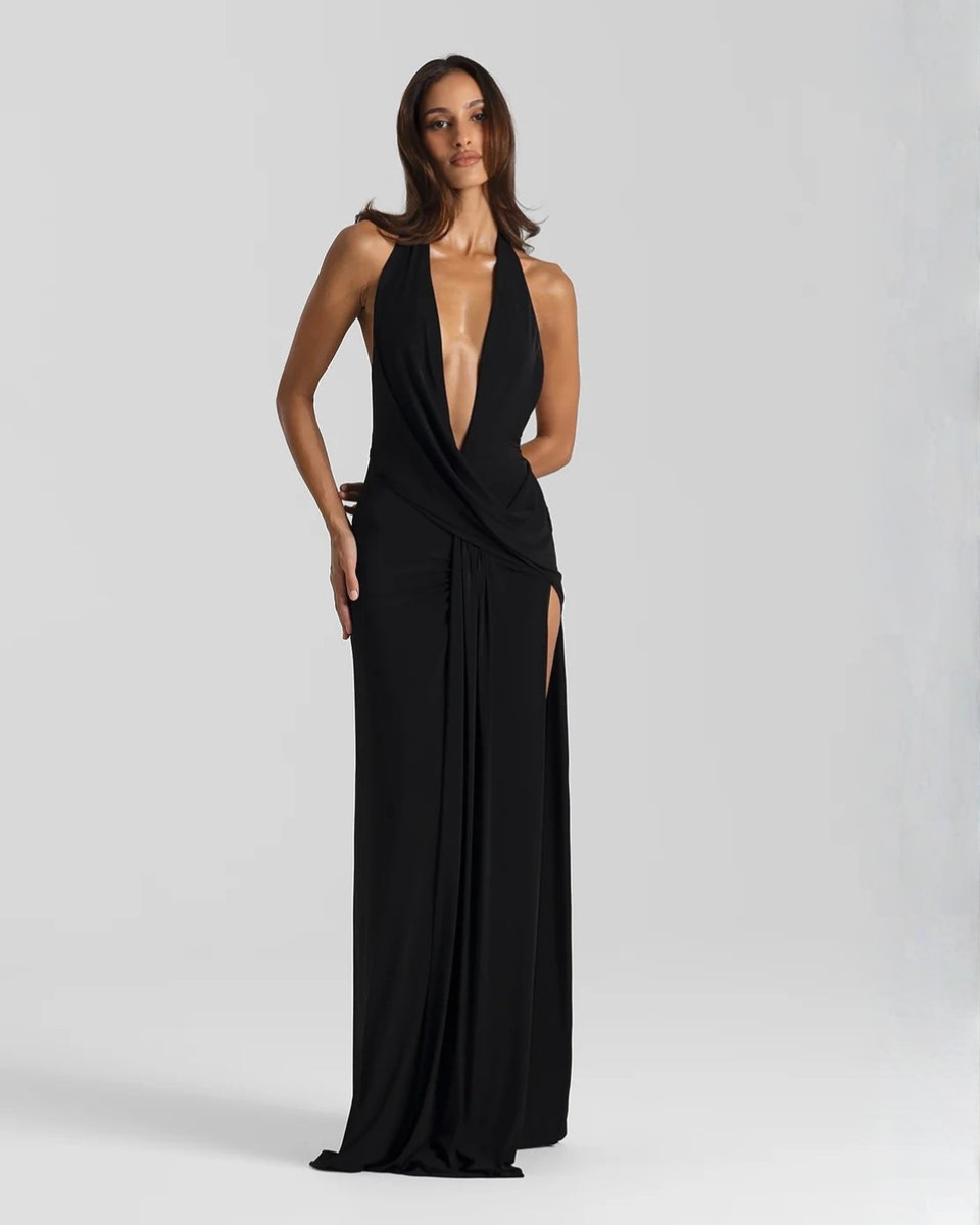 Halter Neck Backless Maxi Dress