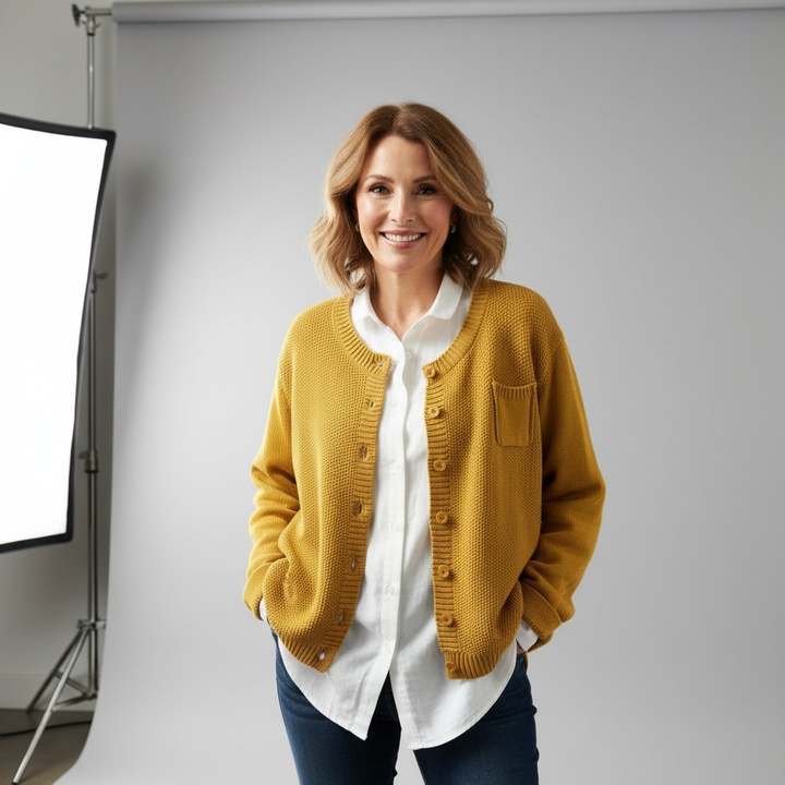 Maeva | Textured Button Front Knit Cardigan