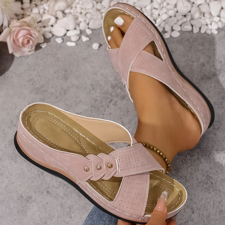Women's Cross-Strap Wedge Sandals