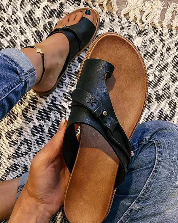 Women's Orthopedic Leather Toe-Post Sandals