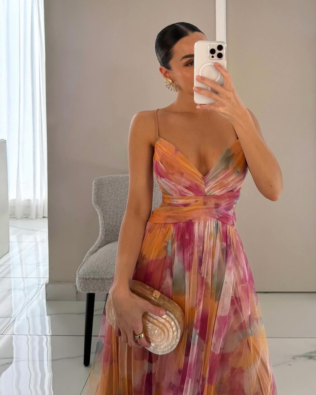 Women's Cut-Out Maxi Dress with Wrap Bodice