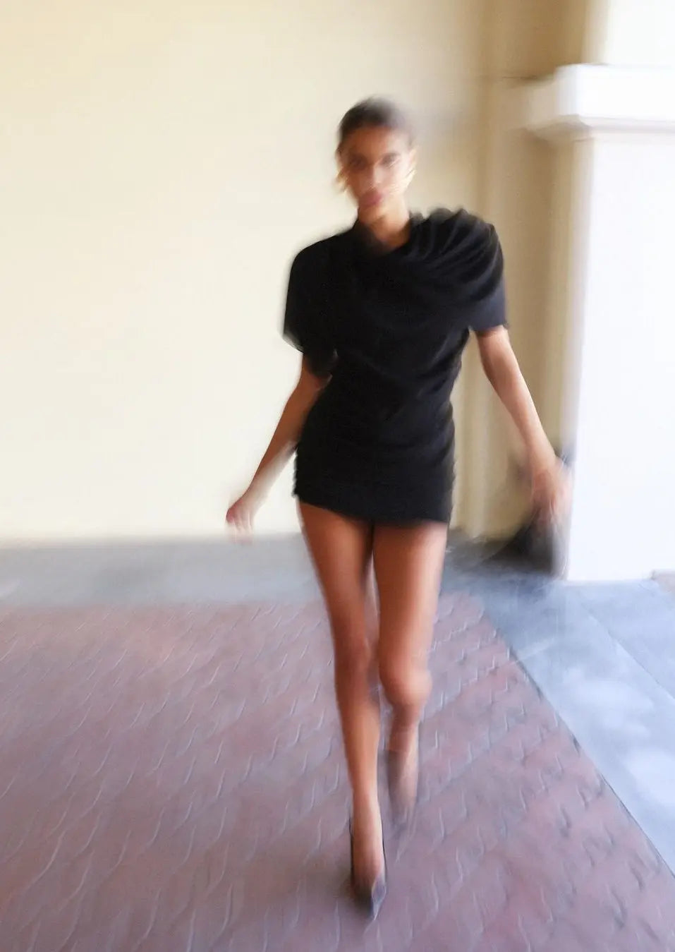 Alessia | Cocktail Draped High Neck Mini Dress