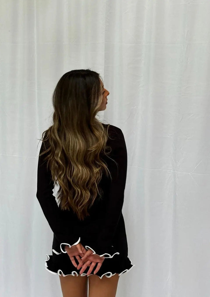 Sophie | Fitted Contrast Trim Mini Dress