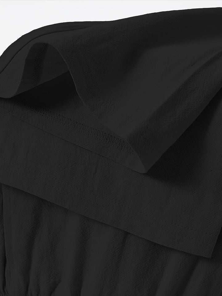 Men's Crinkled Linen Wide-Leg Drawstring Pants