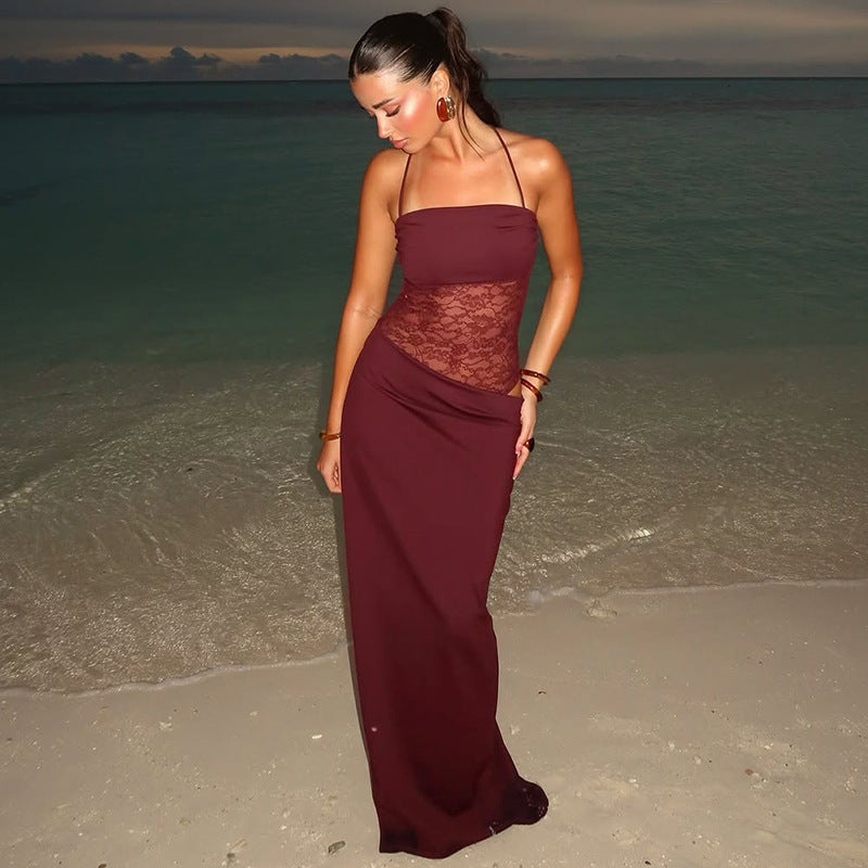 Layla | Elegant Lace Waist Maxi Dress