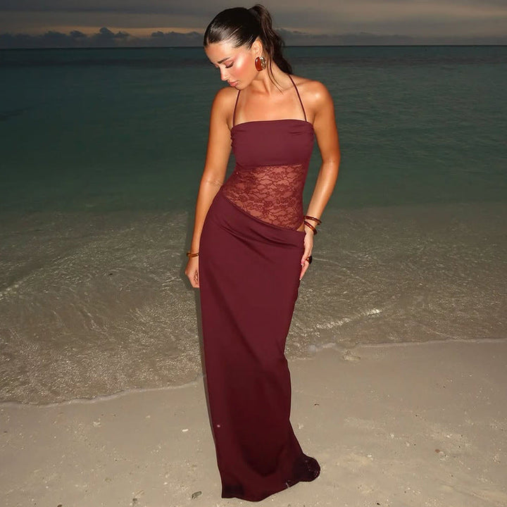 Layla | Elegant Lace Waist Maxi Dress