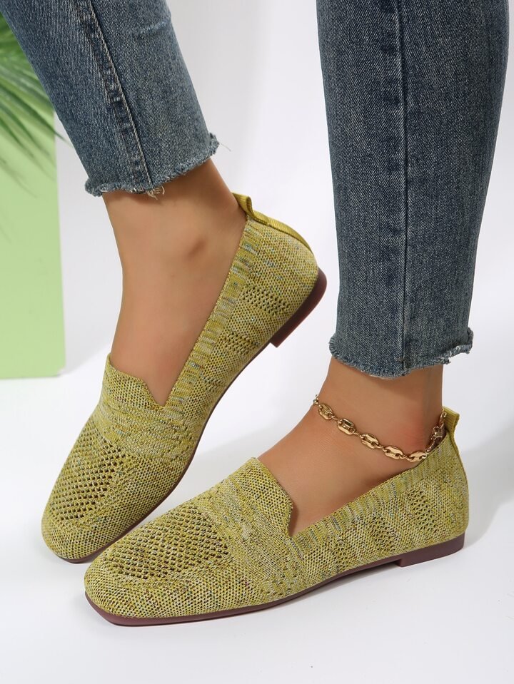 Breathable Knit Slip On Loafers