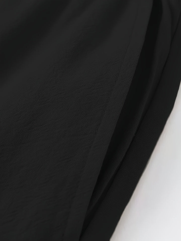 Men's Crinkled Linen Wide-Leg Drawstring Pants