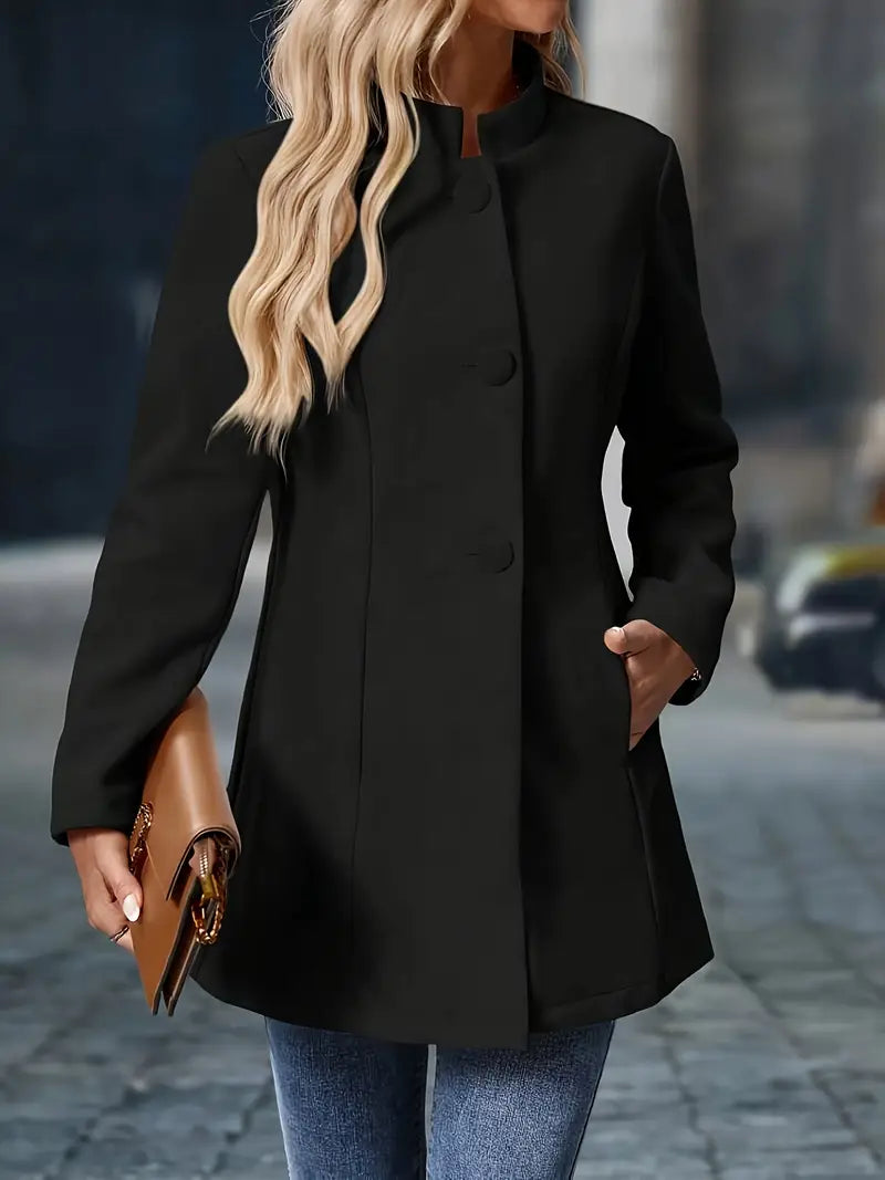 Eleanor | Tailored Collarless Button Front Coat