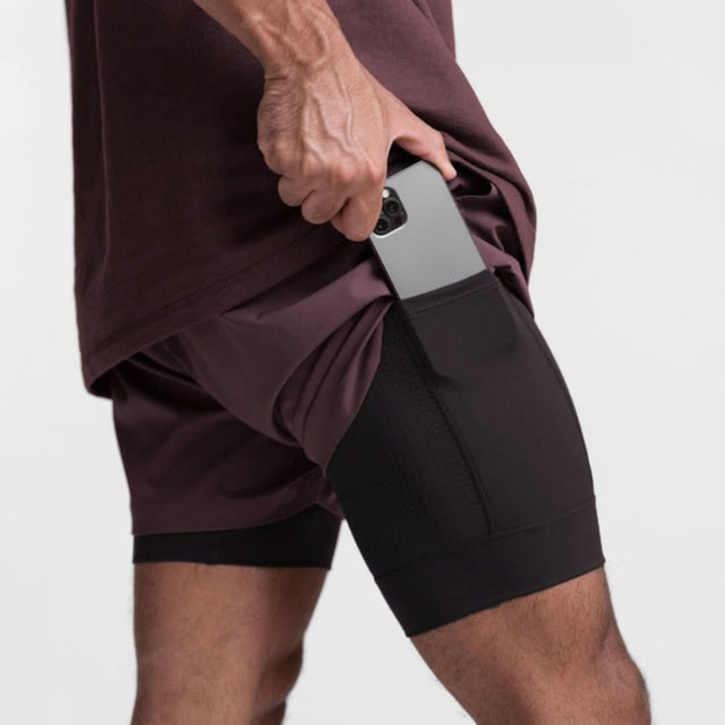 Men's 2-in-1 Running Shorts with Phone Pocket