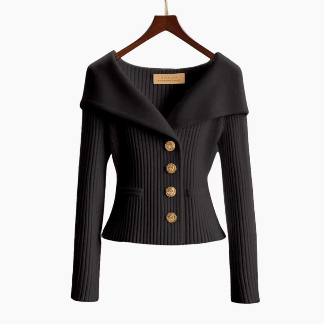 Jessica | Ribbed Knit Button Front Cardigan