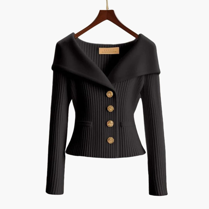 Jessica | Ribbed Knit Button Front Cardigan