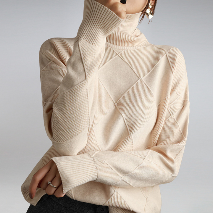 Textured Turtleneck Knit Jumper