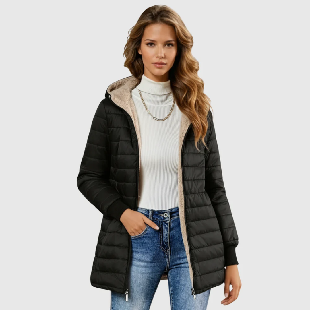 Sherpa Lined Long Puffer Jacket