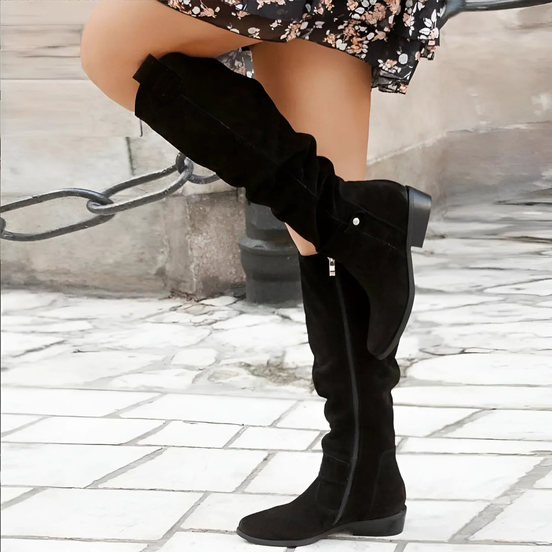 Casual Suede Knee High Boots