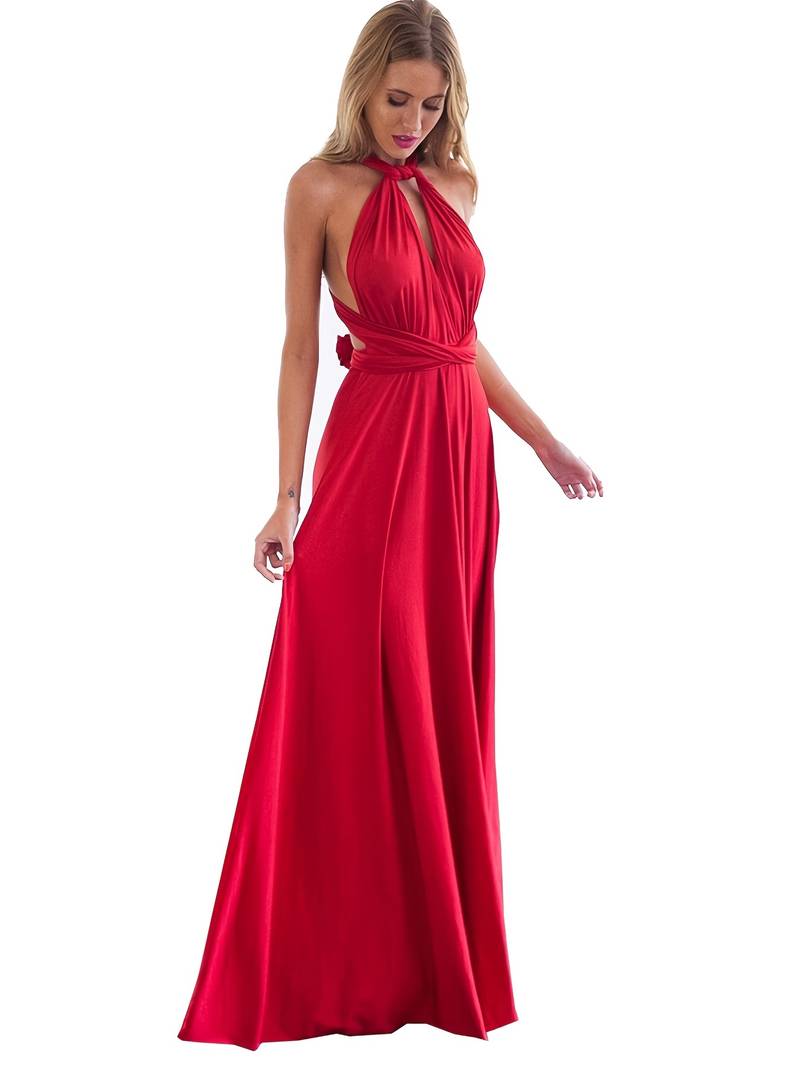 Hannah | Sleeveless Wrap Waist Evening Maxi Dress
