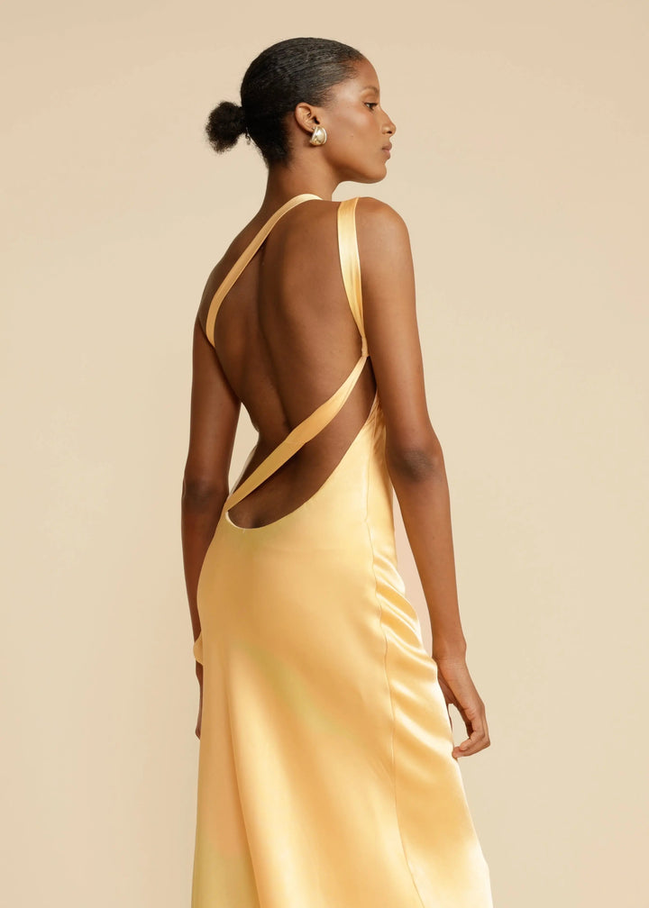 Serena | Satin One Shoulder Evening Maxi Dress