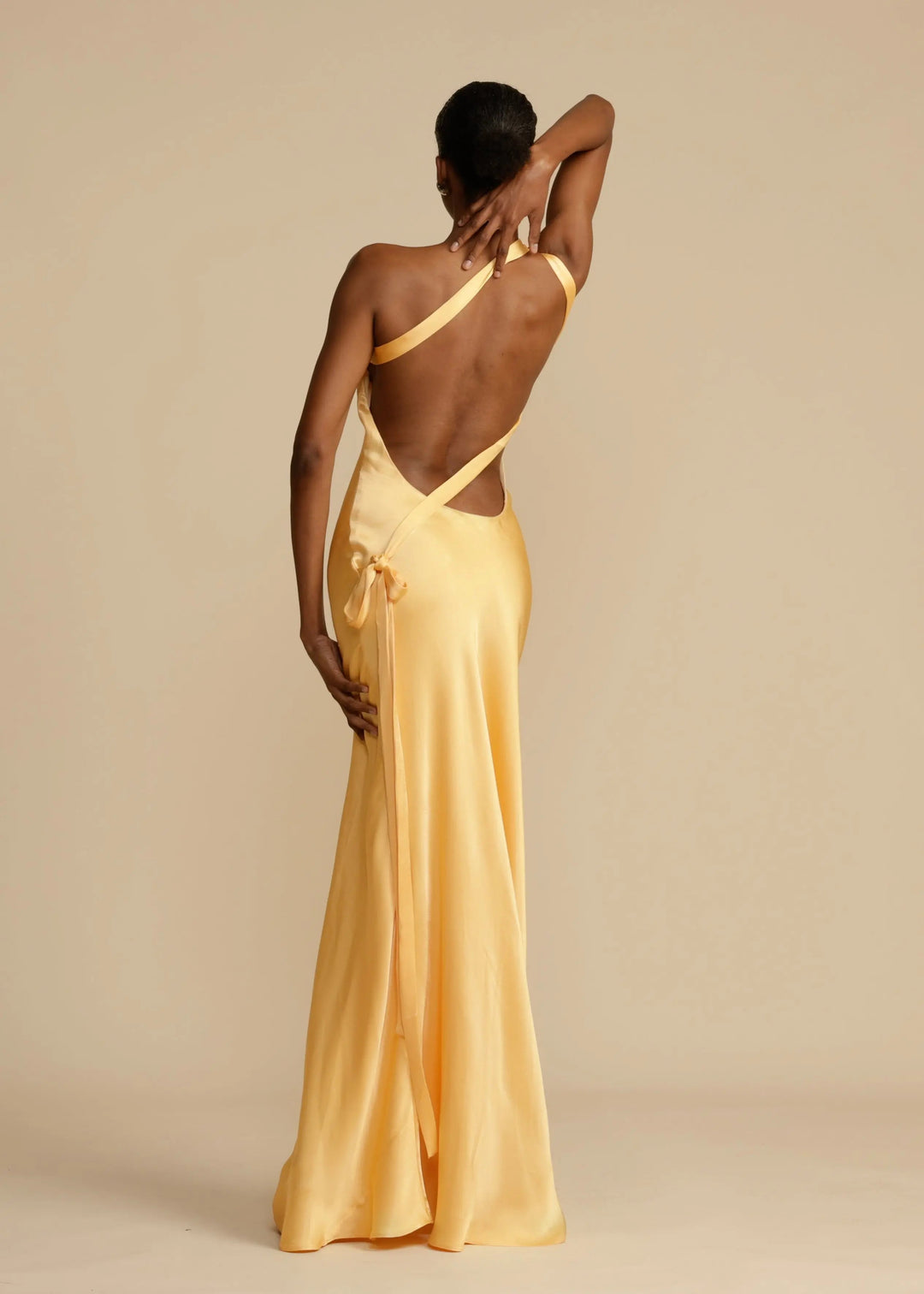 Serena | Satin One Shoulder Evening Maxi Dress