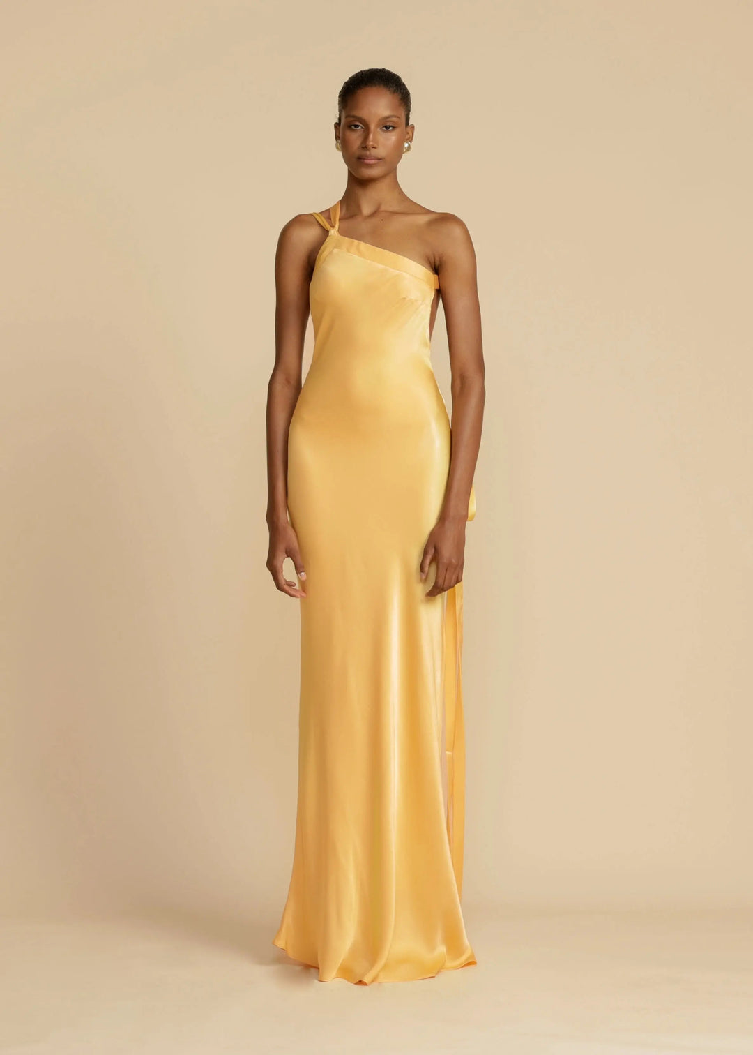 Serena | Satin One Shoulder Evening Maxi Dress