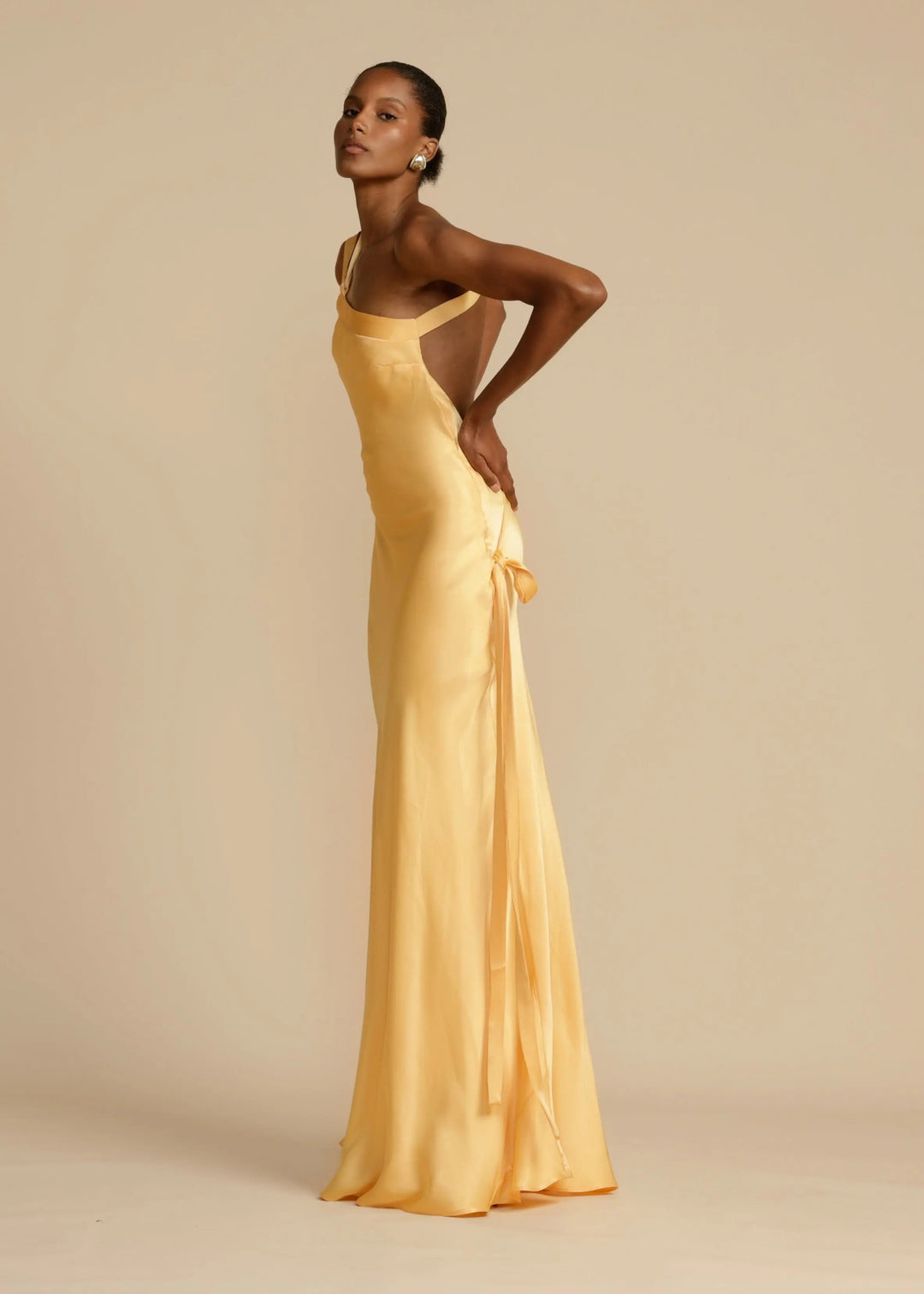 Serena | Satin One Shoulder Evening Maxi Dress