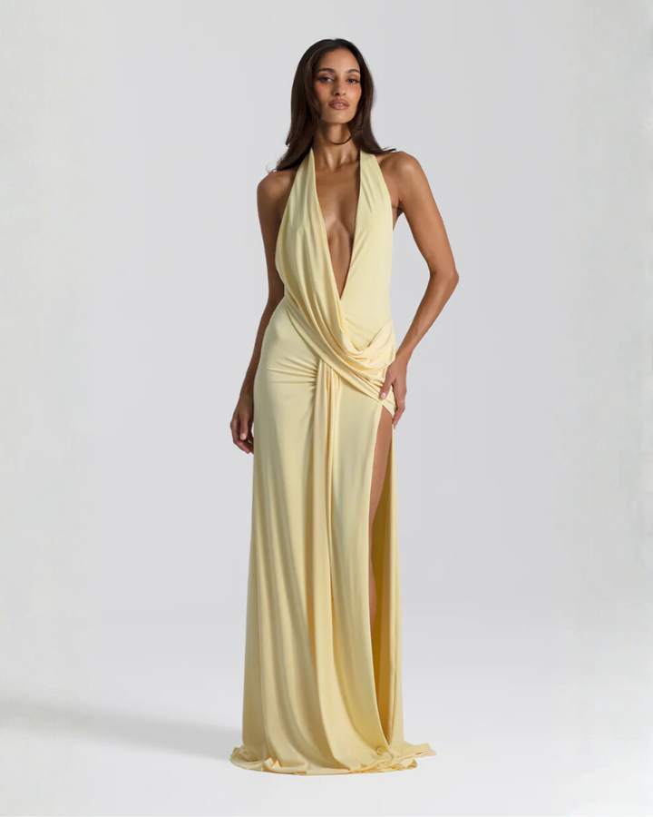 Halter Neck Backless Maxi Dress