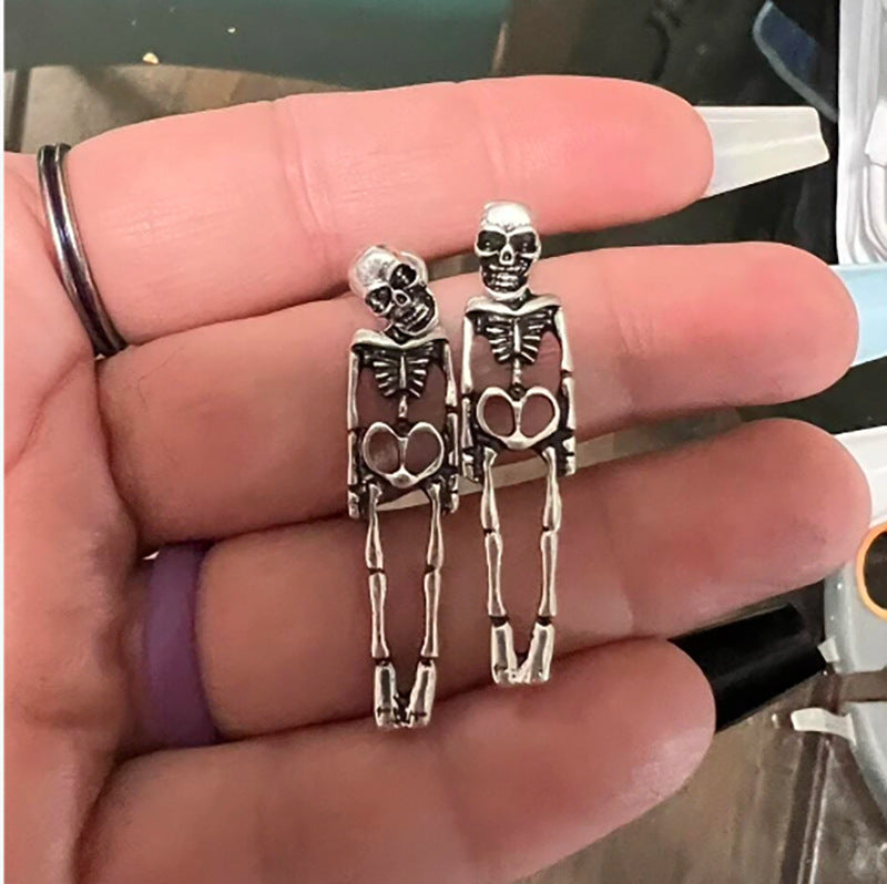Women's Skeleton Skull Dangle Earrings for Halloween