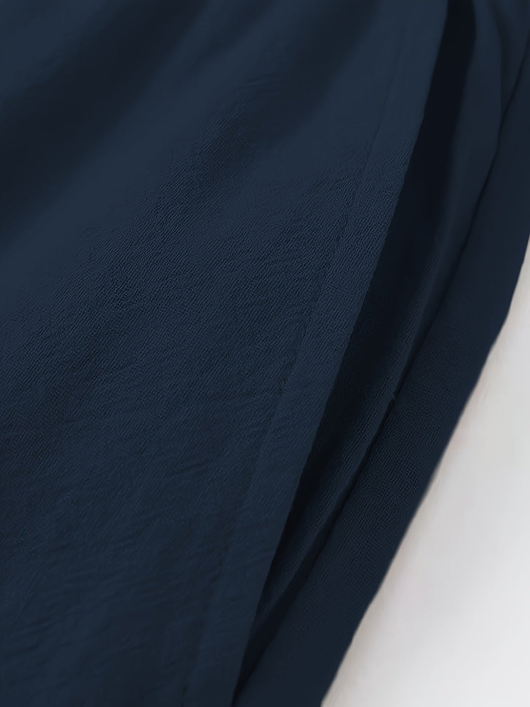 Men's Crinkled Linen Wide-Leg Drawstring Pants