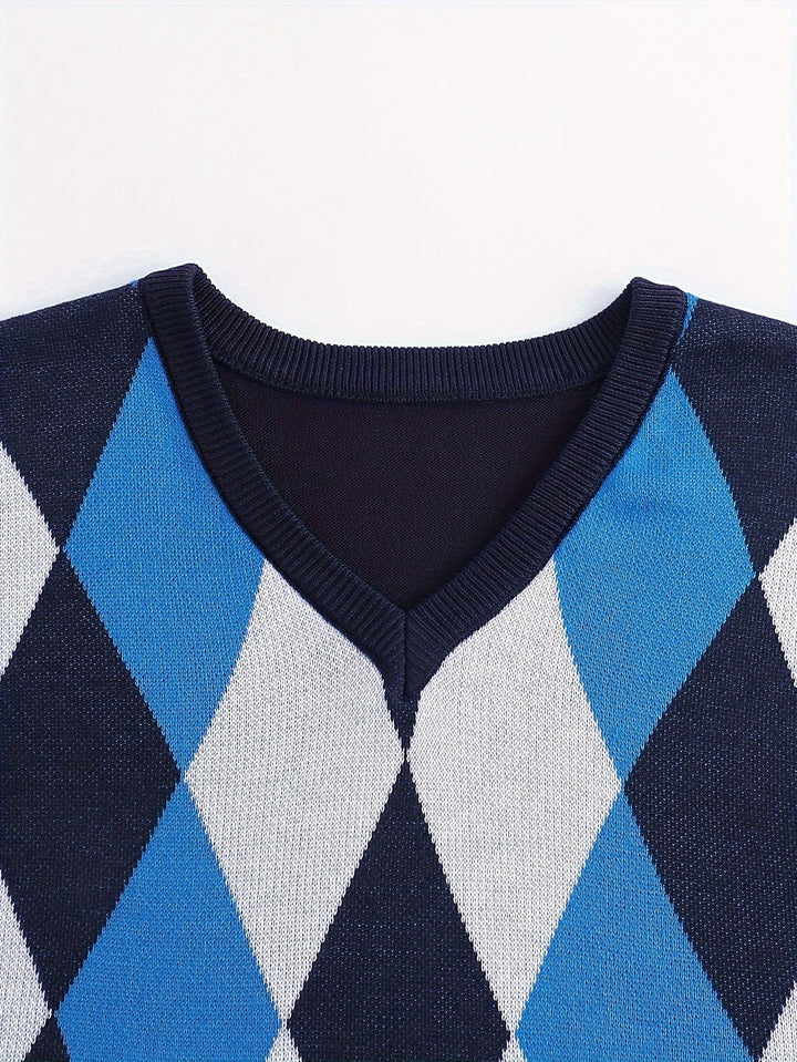 Men's Argyle Knit Sweater Vest