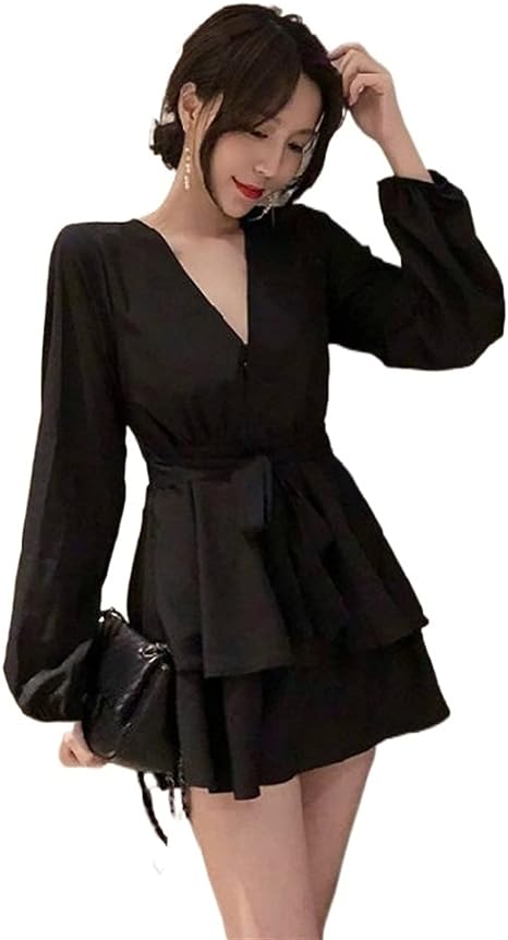 Chloe |  Elegant Ruffle Wrap Mini Dress