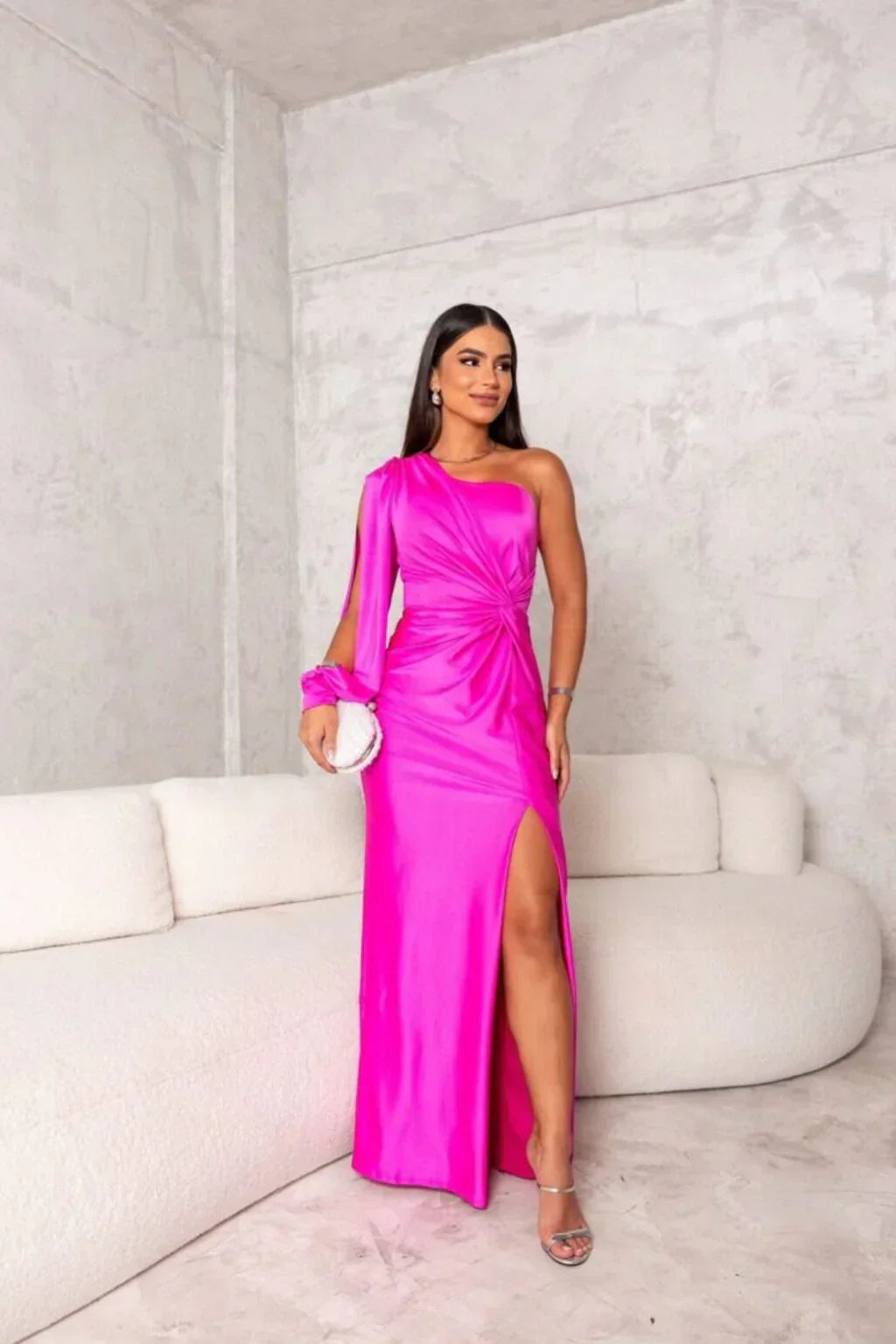 Gisella | Elegant One Shoulder Occasion Maxi Dress