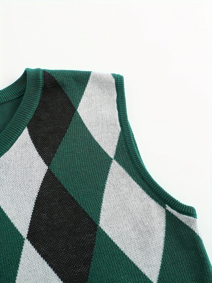 Men's Argyle Knit Sweater Vest
