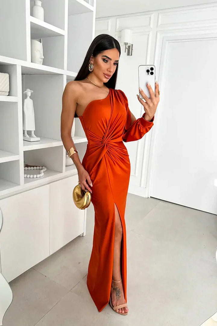 Gisella | Elegant One Shoulder Occasion Maxi Dress