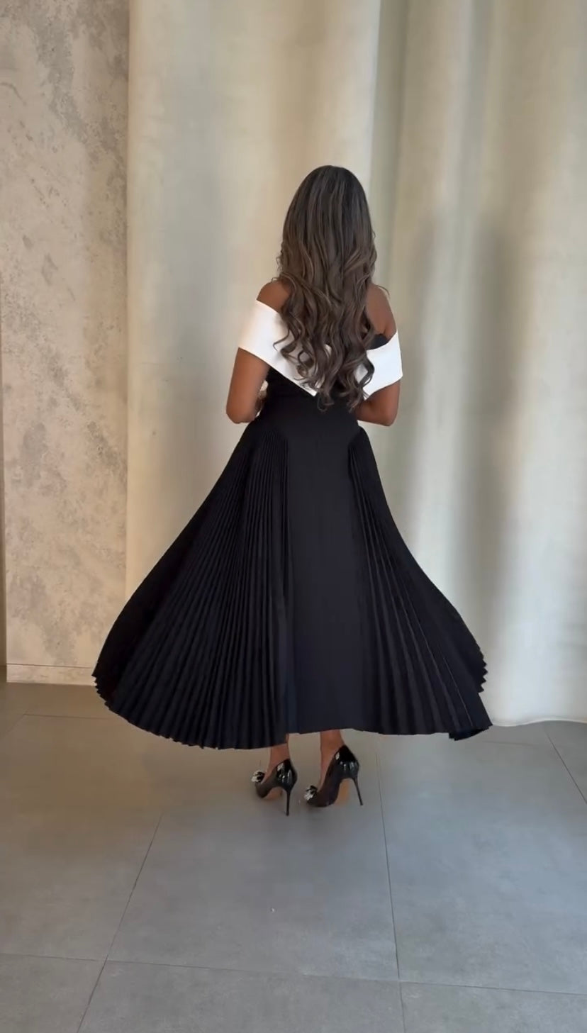 Isabella | Elegant Off Shoulder Occasion Midi Dress