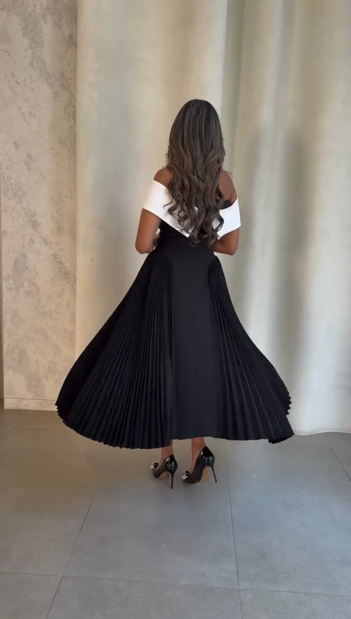 Isabella | Elegant Off Shoulder Occasion Midi Dress