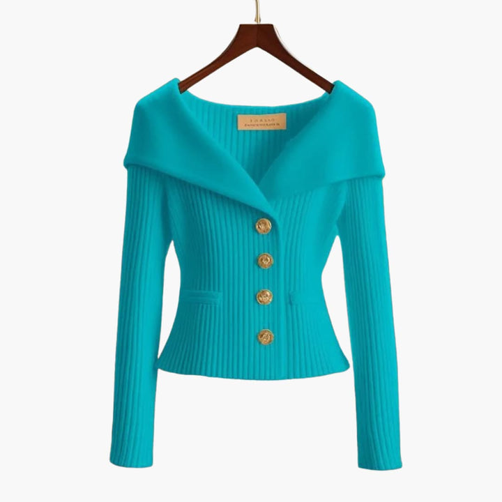 Jessica | Ribbed Knit Button Front Cardigan