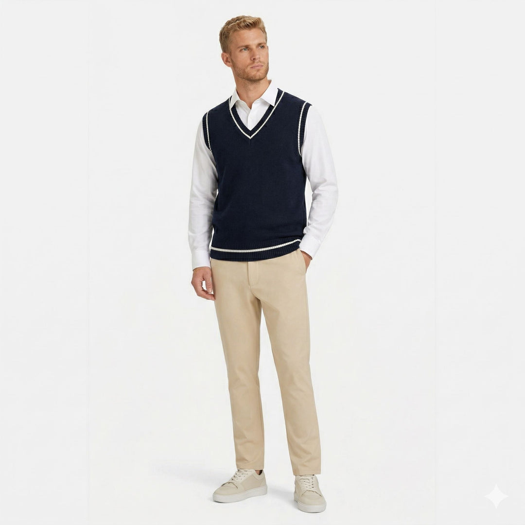 Men's V Neck Knit Vest