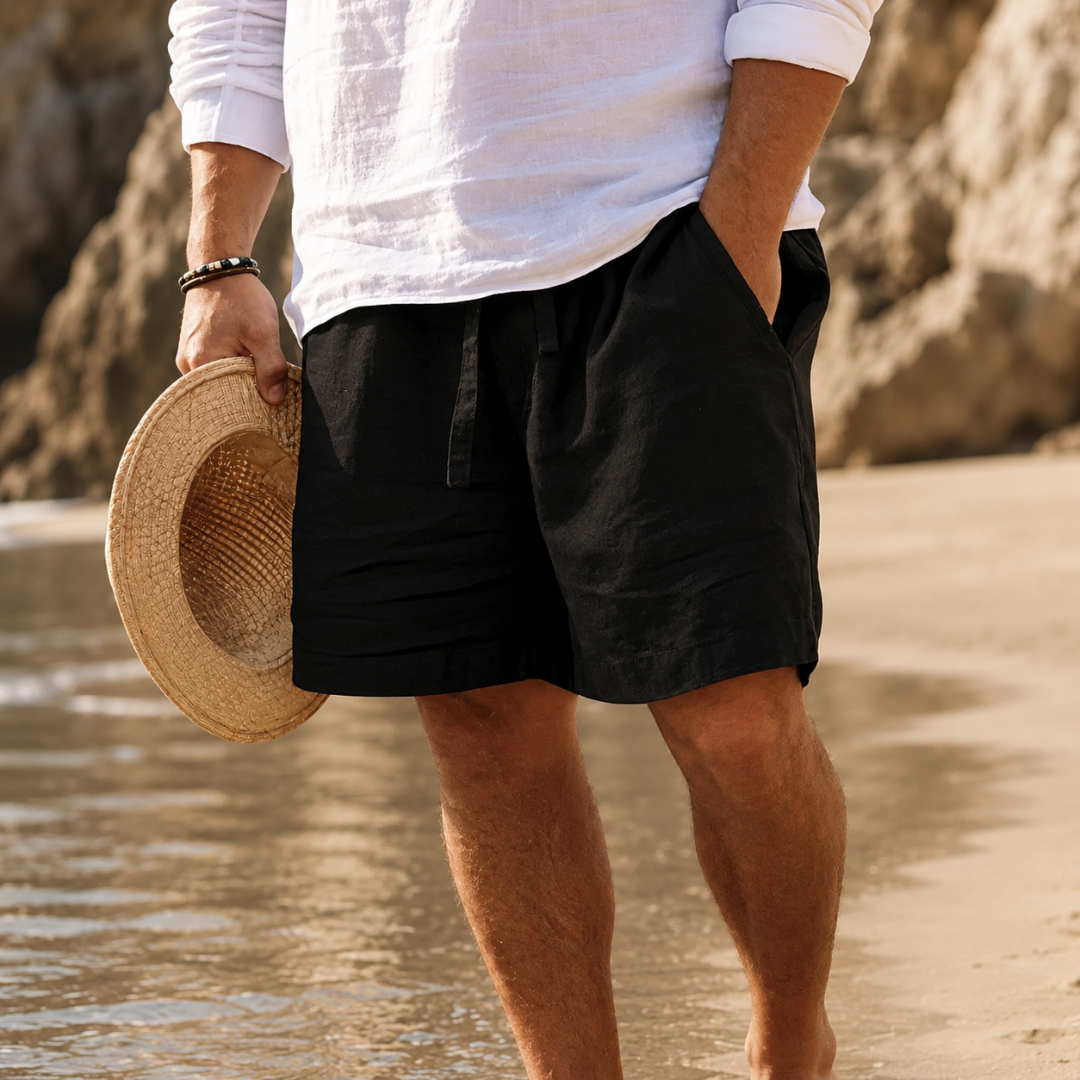 Men's Casual Beach Linen Shorts