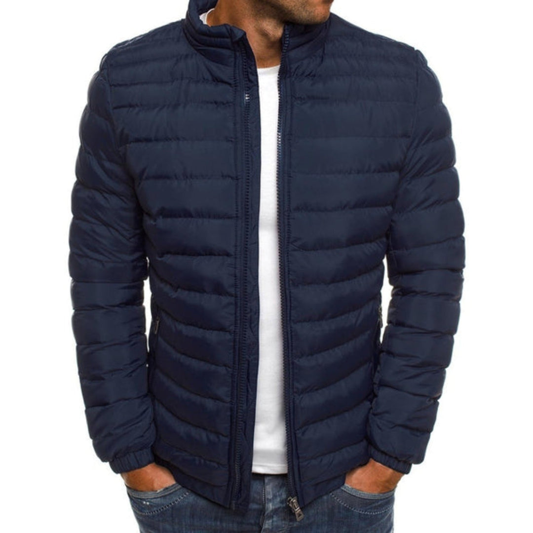 Men's Lightweight Puffer Jacket with Zip Front