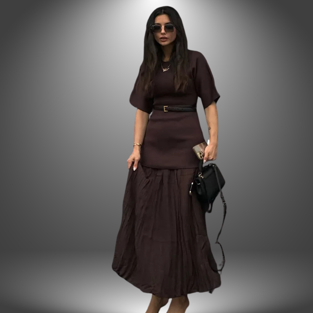 Charlotte | Elegant Short Sleeve Maxi Dress