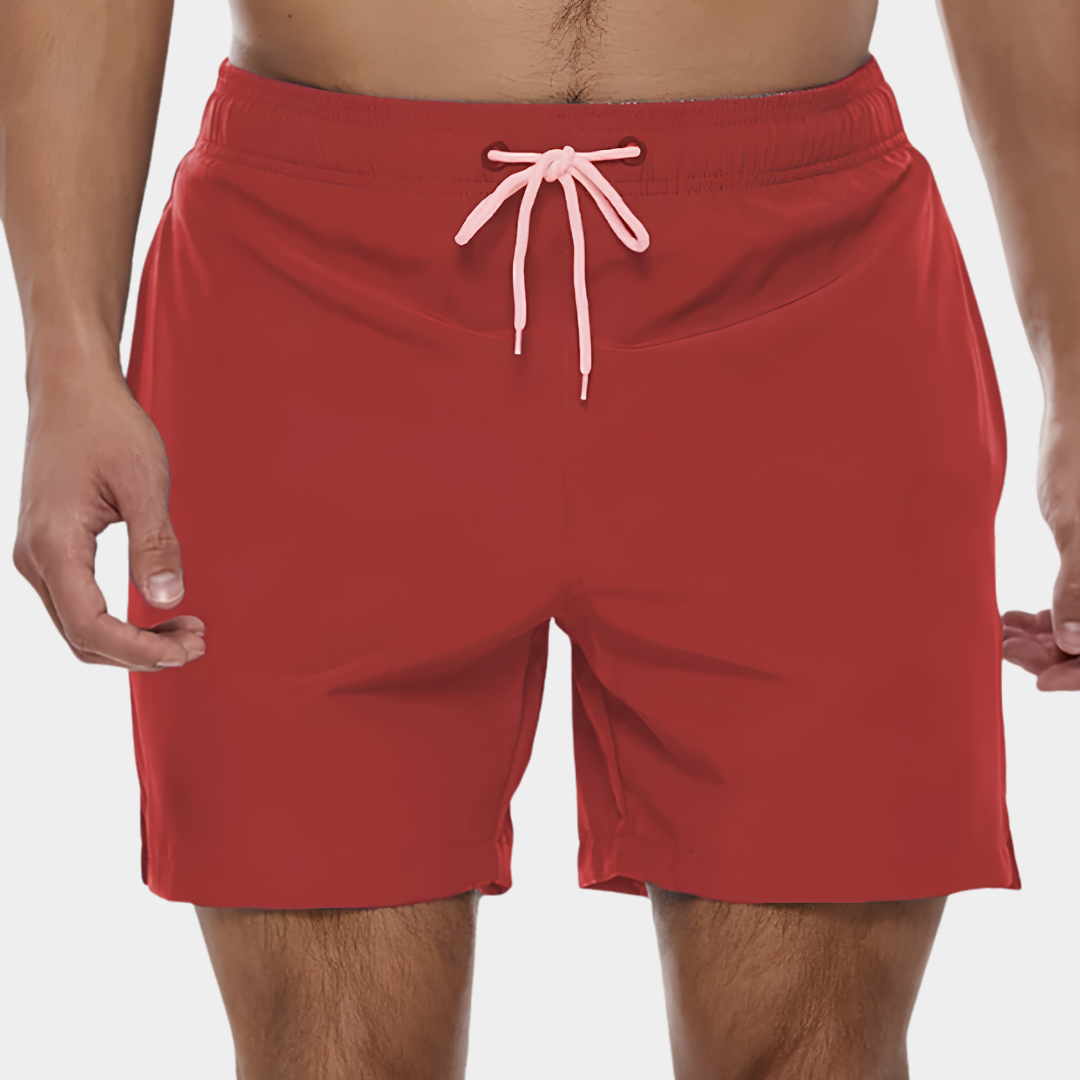 Men's Drawstring Board Shorts with Side Pockets
