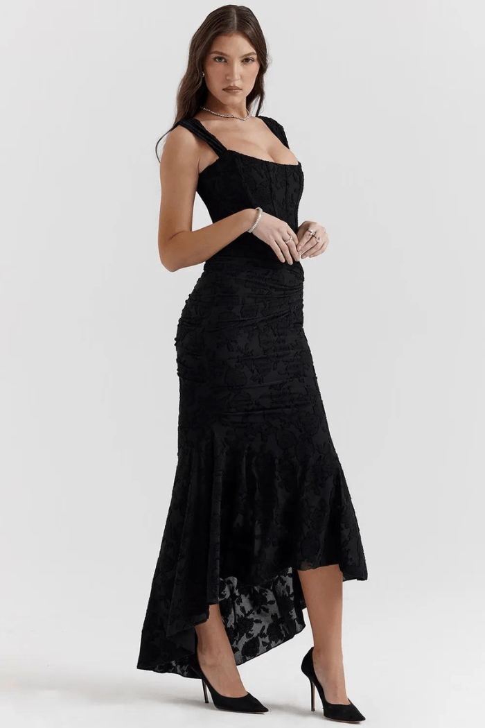Floral Ruched Occasion Midi Dress